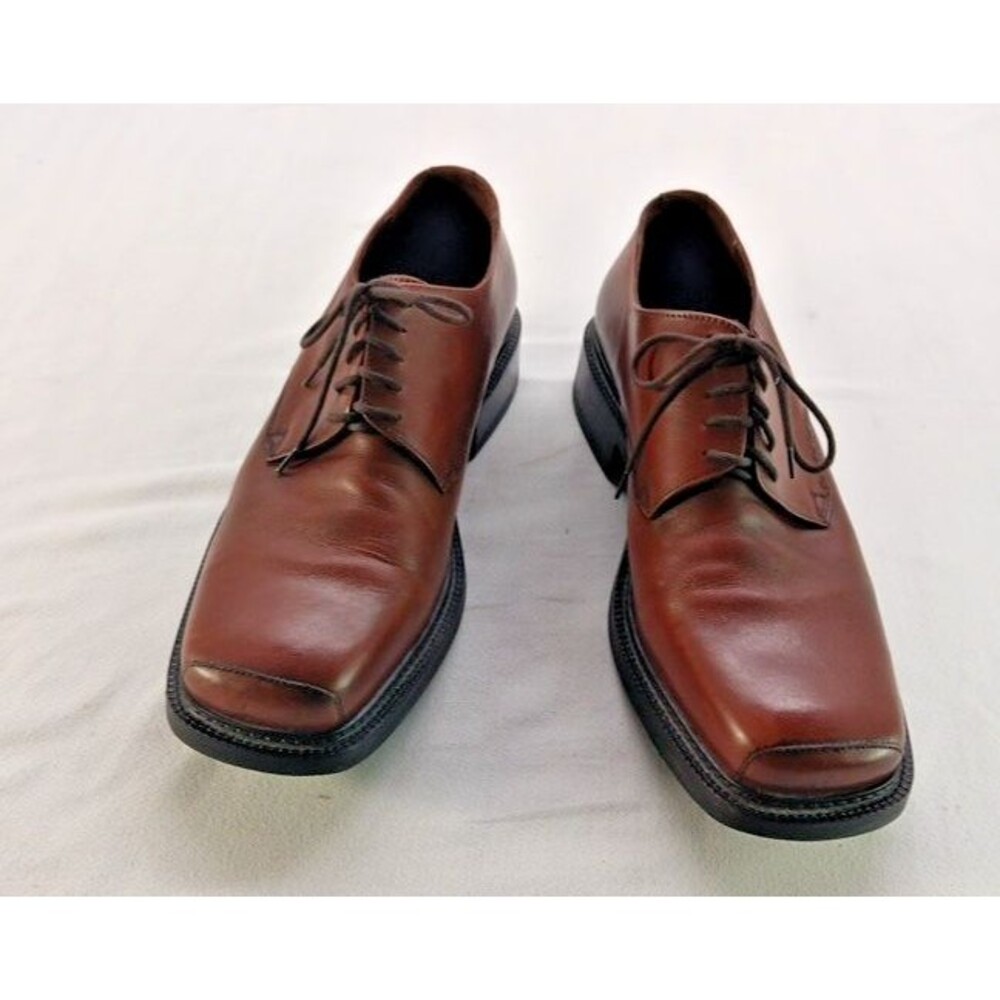 Bachrach Banderas Oxford Shoes Men's 12D Brown Leather Outer & Lining Italy